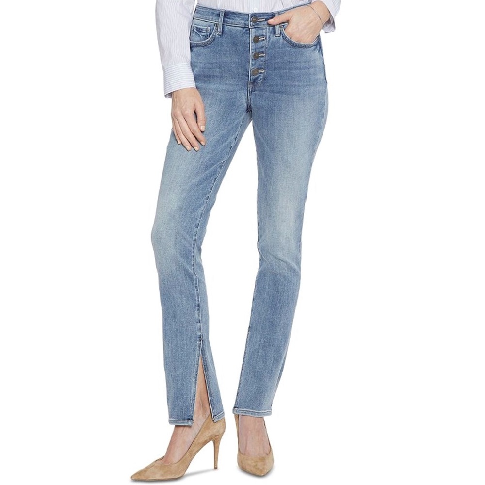 NYDJ Alina legging Split Hem skinny Jeans light Wash size 14